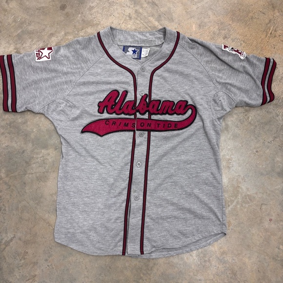 STARTER Other - Vintage Starter Baseball Men’s Medium Grey Red Jersey Alabama Crimson Tide